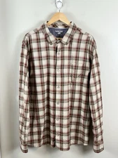 Horny Toad Men’s Plaid Button-Down Long Sleeve Shirt Sz XL Red Gray