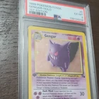 Pokémon 1999 Gengar Fossil Holo Rare 1st Edition 5/62 PSA English TCG
