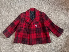 Talbots Petite Size 12 P Red Tweed Blazer Coat Long Sleeve Button Front