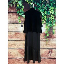 Sam Edelman Turtleneck Sweater with Slip Dress Midi Homecoming Prom Black Sz 0
