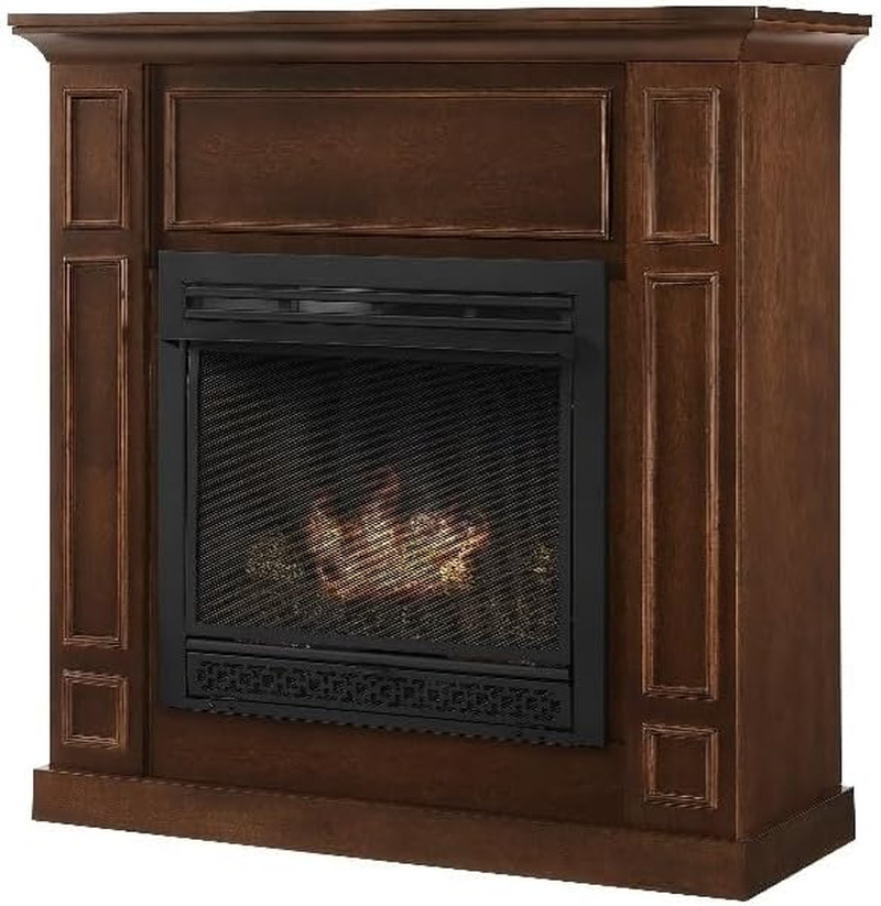 Dual Fuel Ventless Gas Fireplace with Mantle the Avalon, Adj