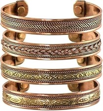 4 Pulsera De Cobre De Magnetoterapia Imanes Artritis T nel Carpiano Unisex