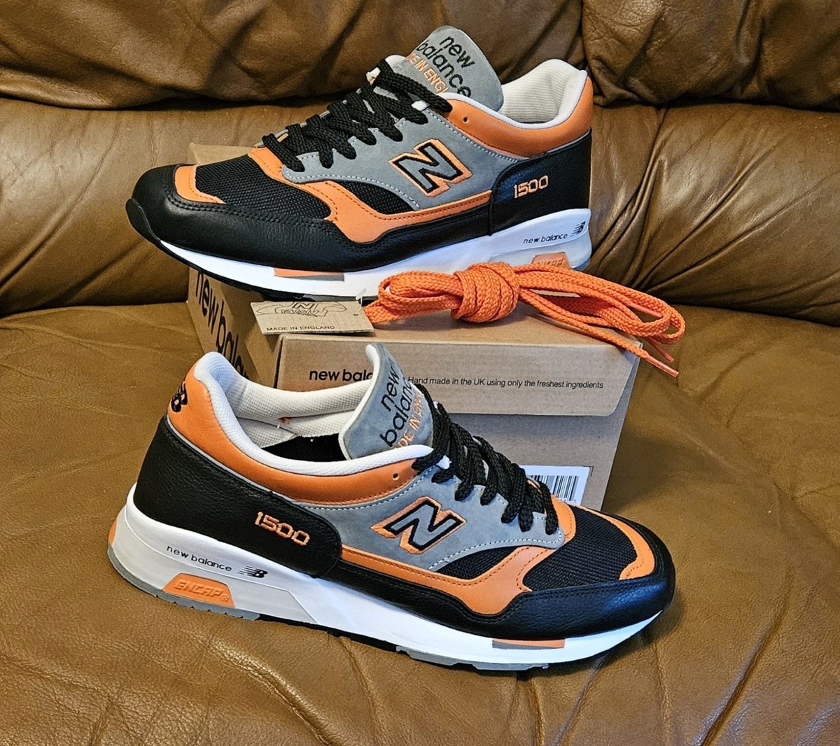 New Balance 1500 Crooked Tongues Orange Black Retro Shoes - Men\'s Size 10.5 USED Men main image 2