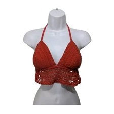 Xhilaration Crochet Halter Top Womens S Cropped Hippie Boho Sexy Summer #7200