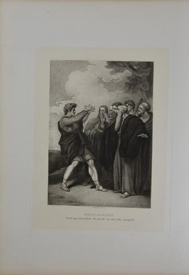 Antique John Milton Art Paradise Lost Samson India Proof Engraving 1880