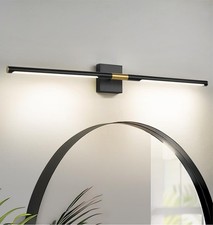 40 Inch Bathroom Light Fixtures, 24W 3CCT Dimmable Black and Gold LED Vanity ...