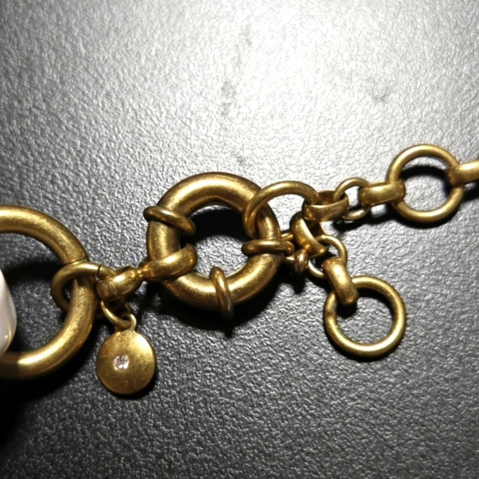 Jcrew塑料白色和金色链厚项链 — 第 3/4 张图片