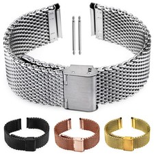 Milanese Milanaise Uhrenarmband Edelstahl Mesh 18 20 22 24 mm Silber Gold