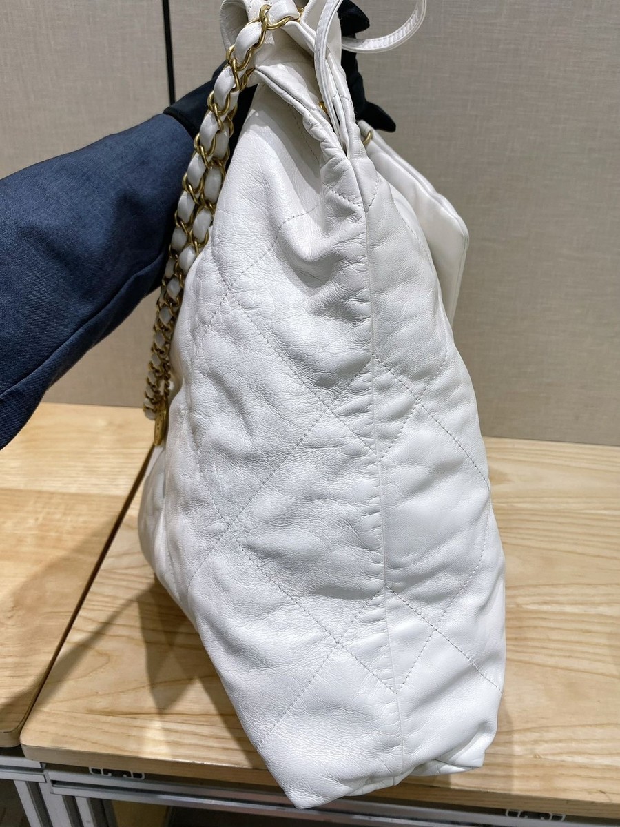 CHANEL Calfskin 22Bag Large White Tote Bag For Women | eBay
