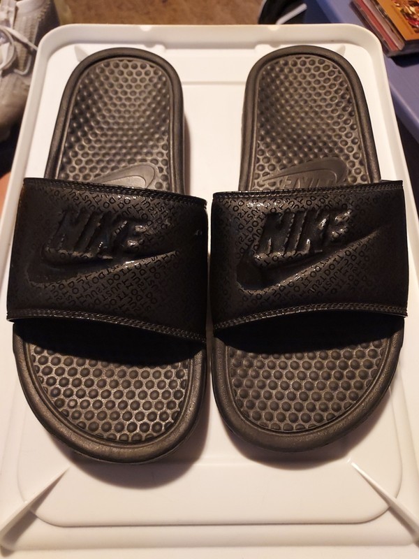 Nike Sandals Mens Size 8 Benassi JDI Slide Black Slip-On 343880-001 Comfort