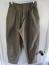 Vintage 1980s Olive Brown Cherokee Deadstock Pleated Pants Size 14
