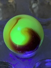 Akro Agate UV Reactive Corkscrew Marble  Good Condition  .7  