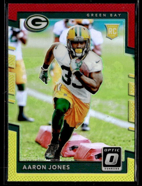 L45,550 - 2017 Donruss Optic Red and Yellow #135 Aaron Jones