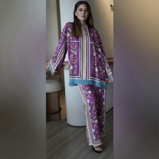 Sowears Purple Pakistani Salwar Kameez Suit Co-ord Floral Women's Outfit