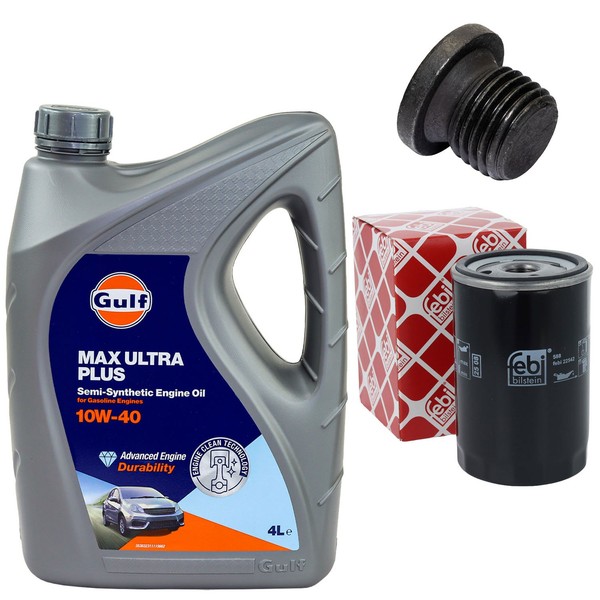MotoröL Filter Set 10W-40 4 Liter + ÖLablassschraube FüR VW Passat 1.6 1.8 32B-image