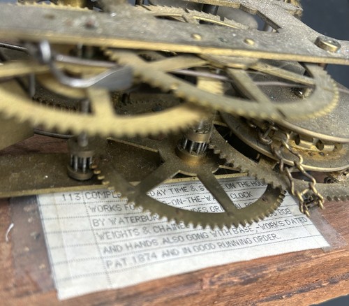WATERBURY 8 DAY WEIGHT DRIVEN OGEE CLOCK MOVEMENT. PAT MAY 9 1882. - Picture 6 of 7