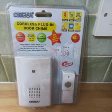 Omega Cordless Plug In Wirefree Portable Door Chime Model 17301