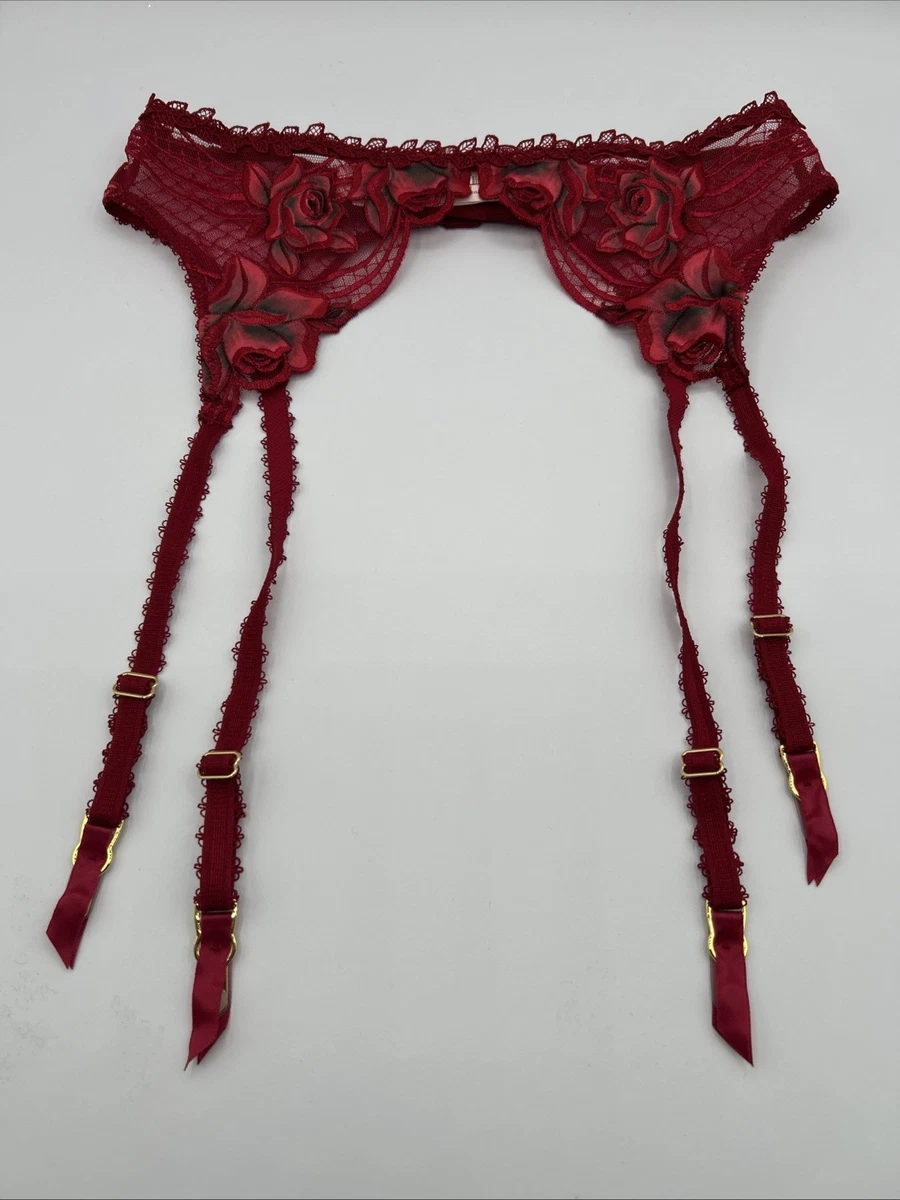 red lace garter belt Lace Garter Belt - MASCARADE - ROUGE main image 0