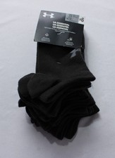 Under Armour Unisex Essential 6-Pack No-Show Socks DH3 Black Medium NWT