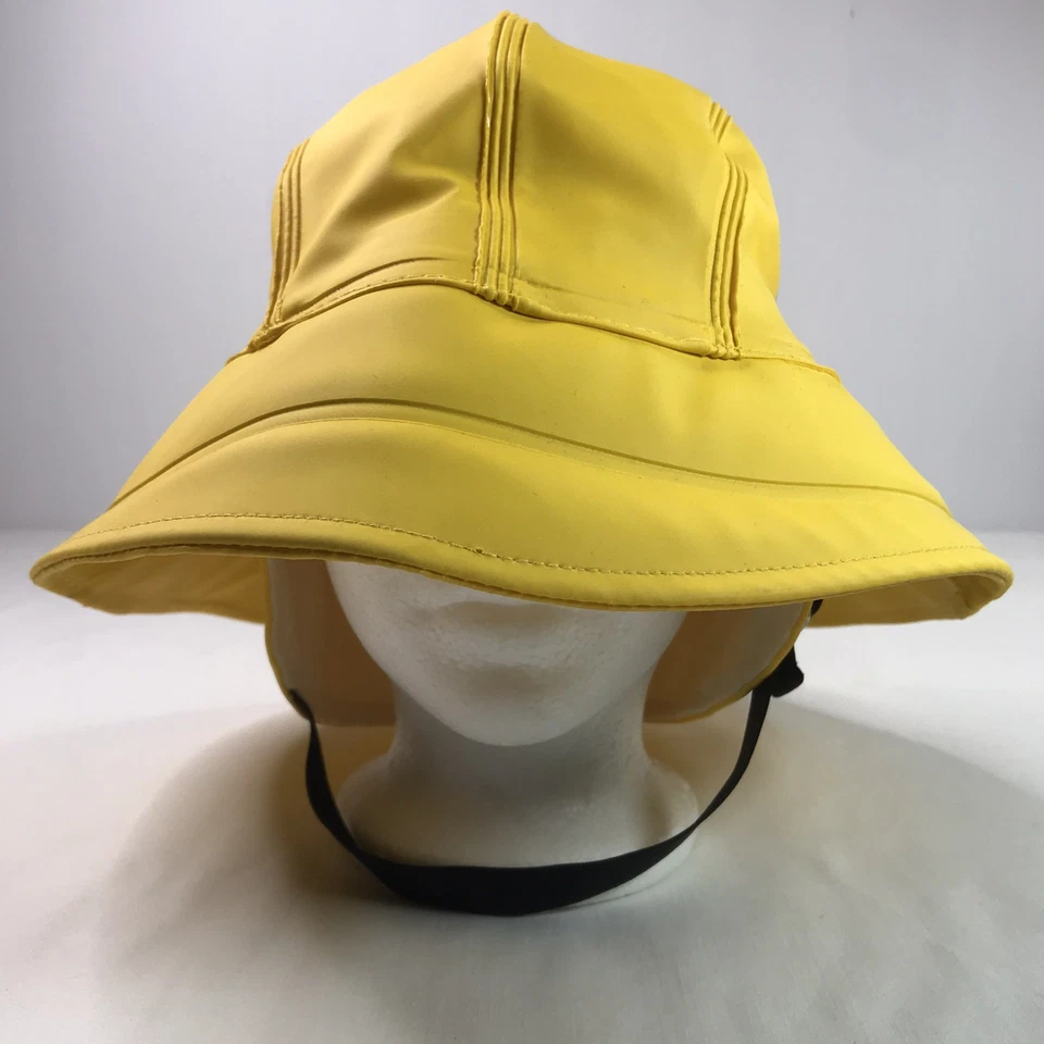 *RARE* Carhartt Yellow Rain Fishing Hat PVC Waterproof Lined Bucket DISCONTINUED - Image 2 of 4