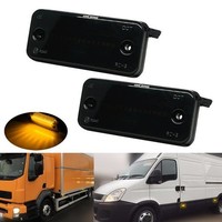 FüR Peugeot Boxer 06 + LED Blinker Marker Blinker Licht Schwarz Linse Bernstein