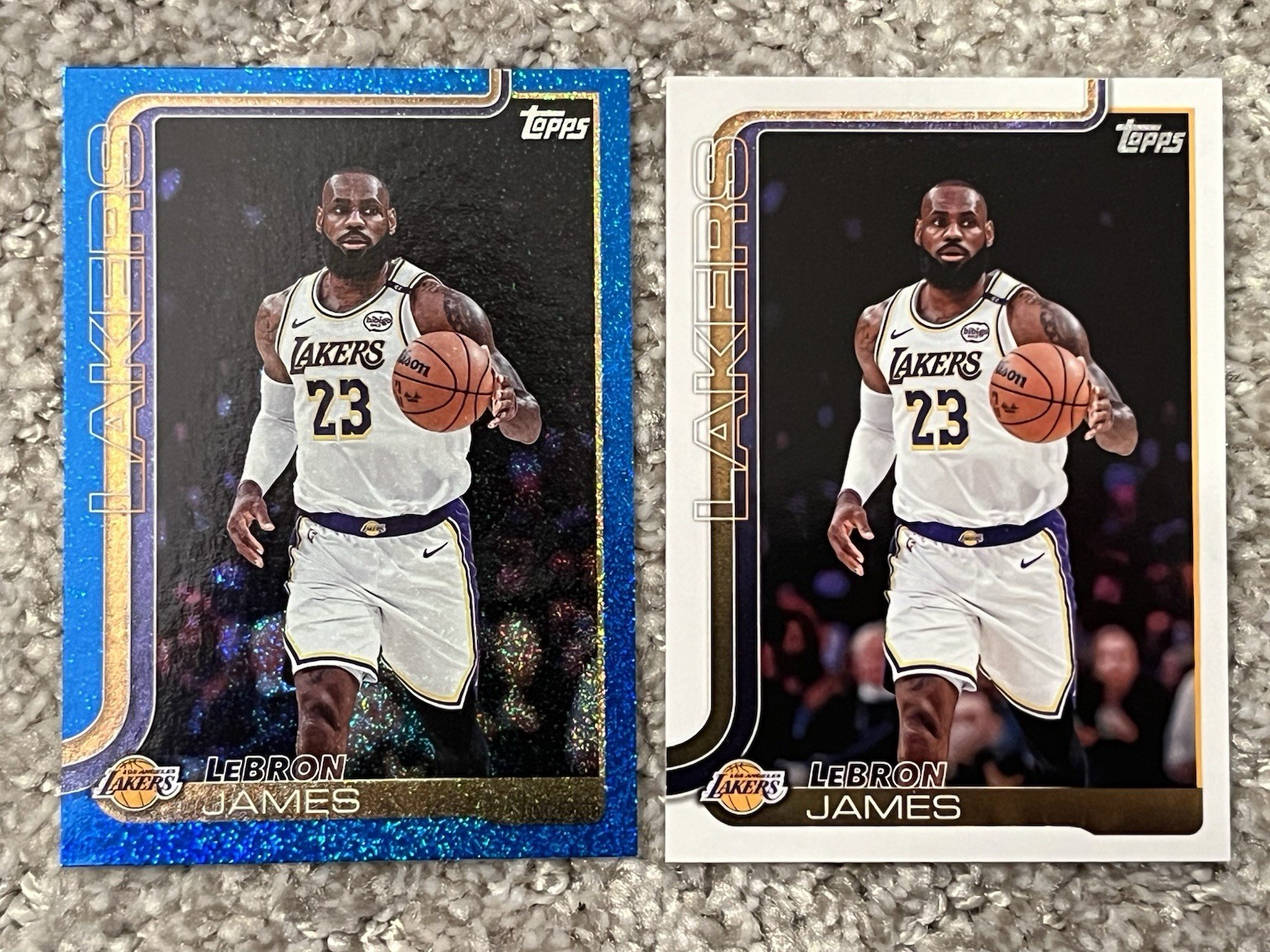 2025-26 Topps Lebron James Blue Sand Glitter SP & BONUS base LA Lakers #150