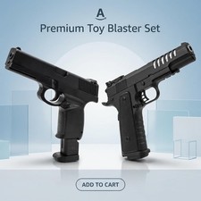 Outdoor Fun Toy Blaster Combo 2 Black Pistols with 100 Toy Bullets