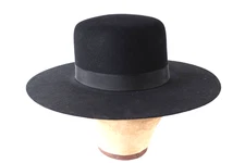 Vintage XXXXX Beaver Quality Black Mens Hat Size 6 7/8 USA