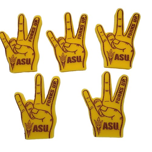 Arizona State Sun Devils "Forks Up" Gold Hand Foam Finger ASU Set 5 - Picture 3 of 3