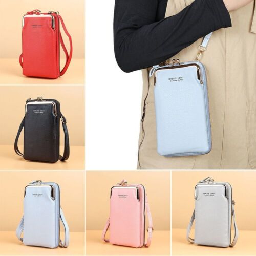 Capacity PU Leather Handbags Phone Purses Shoulder Bags Small Crossbody Bags - Zdjęcie 1 z 18