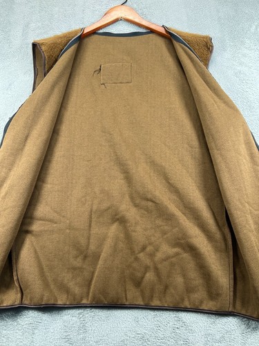 Vintage 70s JC Penny Vest Liner #1781 Size 42 44 LL Faux Fur Sherpa Brown Zip In - Picture 9 of 9