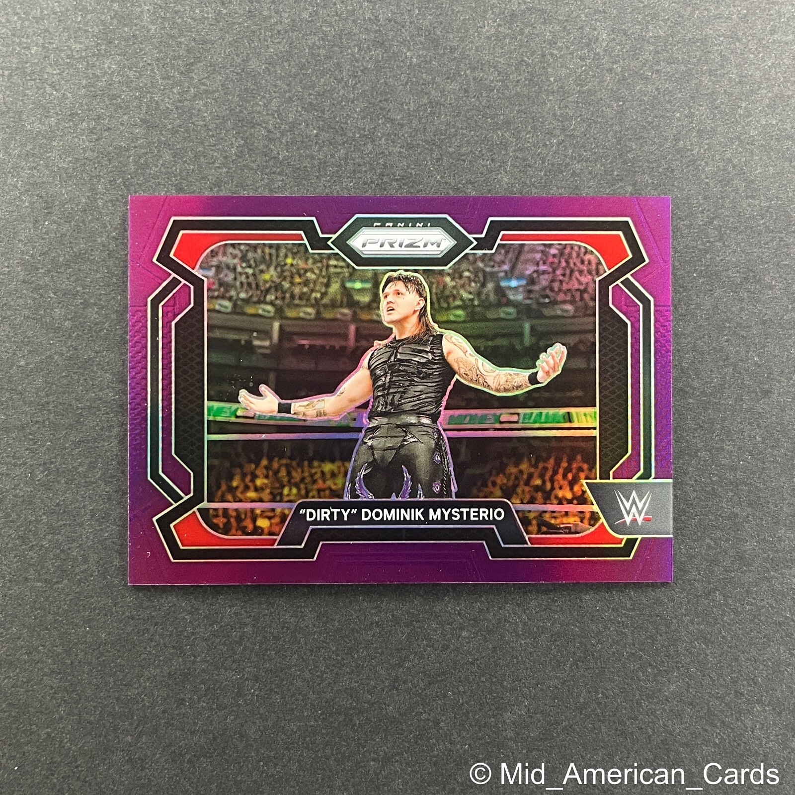 2024 Panini Prizm WWE "Dirty" Dominik Mysterio #4 Purple Prizm 1/149 First Print