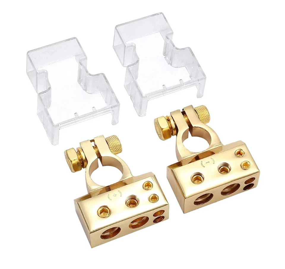 1 par de terminais de bateria de áudio veicular dos EUA 1 par de conectores terminais de bateria de automóveis - Imagem 4 de 4