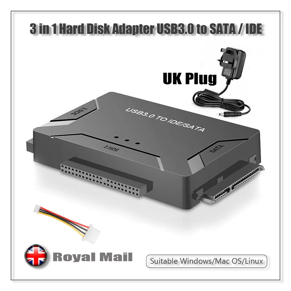 USB 3.0 to IDE & SATA Converter External Hard Drive Adapter Kit 2.5"/3.5" Cable - Image 2 of 4