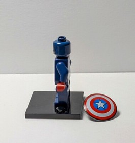 Lego Marvel CAPTAIN AMERICA minifig Sh014 Dark Suit Shield Avengers MINT GENUINE