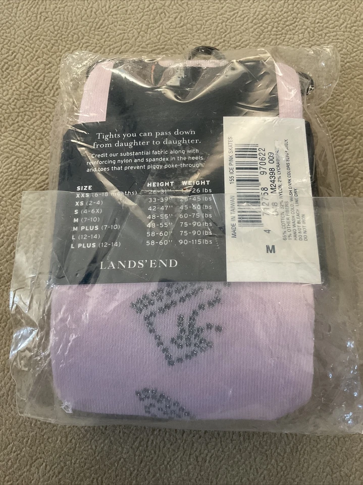 Medias Lands End Medium 7-10 patín sobre hielo bling nuevas rosa Foto 2 de 4