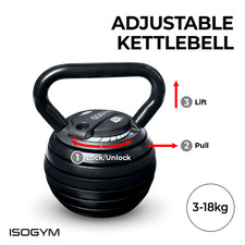 ISOGYM Adjustable Kettlebell 3kg-18kg
