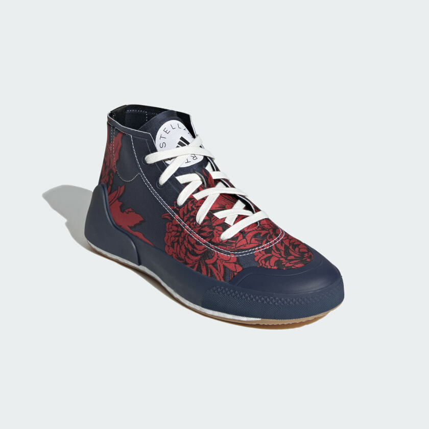 ADIDAS BY STELLA MCCARTNEY TREINO MID-CUT PRINT SHOES NAVY/RED SZ 8