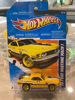 2011 Hot Wheels #169 HW Main Street 9/10 70 Ford Mustang Mach 1 Gelb Gelb 5-Gang