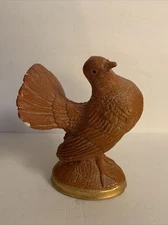 Jaru California Pottery Orange & Gold Dove Bird Figurine. 9” Tall RARE Vintage
