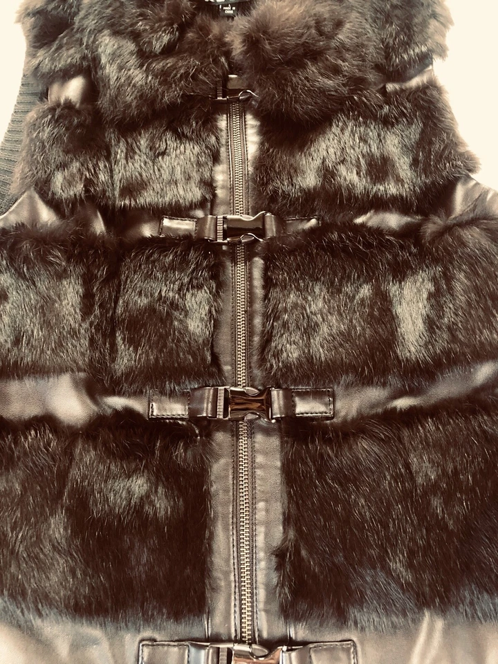 Chaleco REVUE Imitación Cuero y Piel Invierno Mezcla Lana Forro Talla Grande 978122 Foto 3 de 4