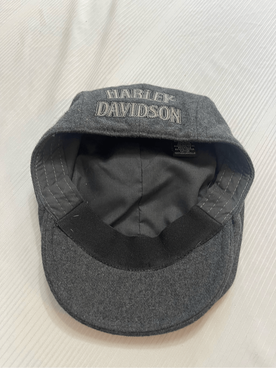 harley davidson hat ascot cap small wool blend gray newsboy gatsby