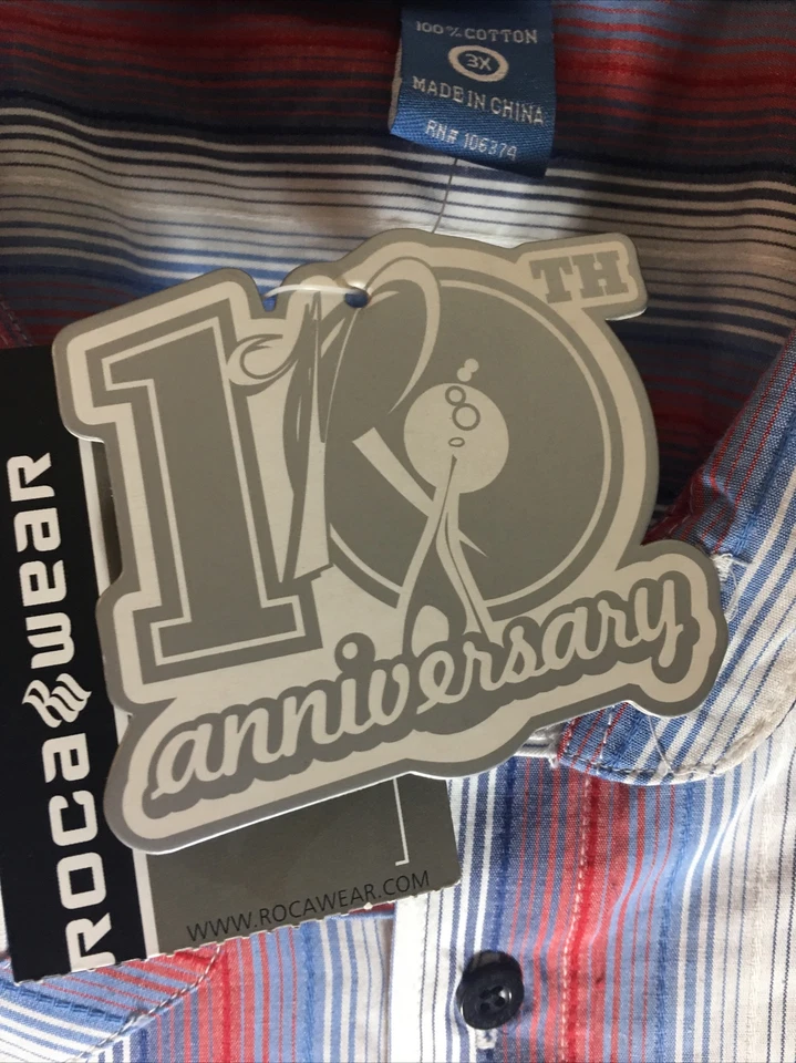 Camisa Rocawear Adulto 3XL Multicolor Manga Larga Abotonada Para Hombre Edición Décimo Año Nueva Con Etiquetas Foto 2 de 4