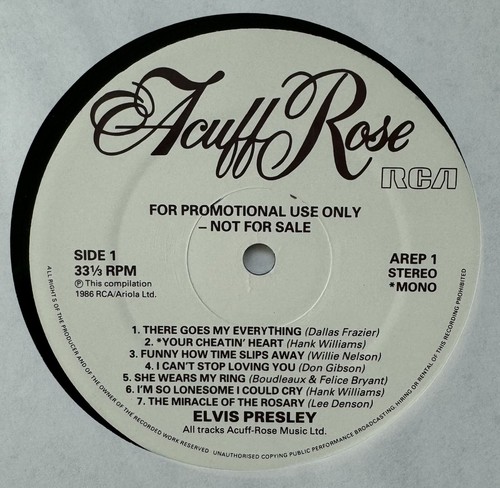 Elvis Presley - Acuff Rose Presents Elvis - RCA Records - UK 1986 - STUNNING - Imagen 3 de 3