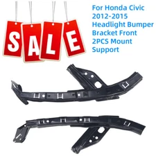 Pair For Honda Civic 2012-2015 Front Headlight Bumper Bracket Mount Support