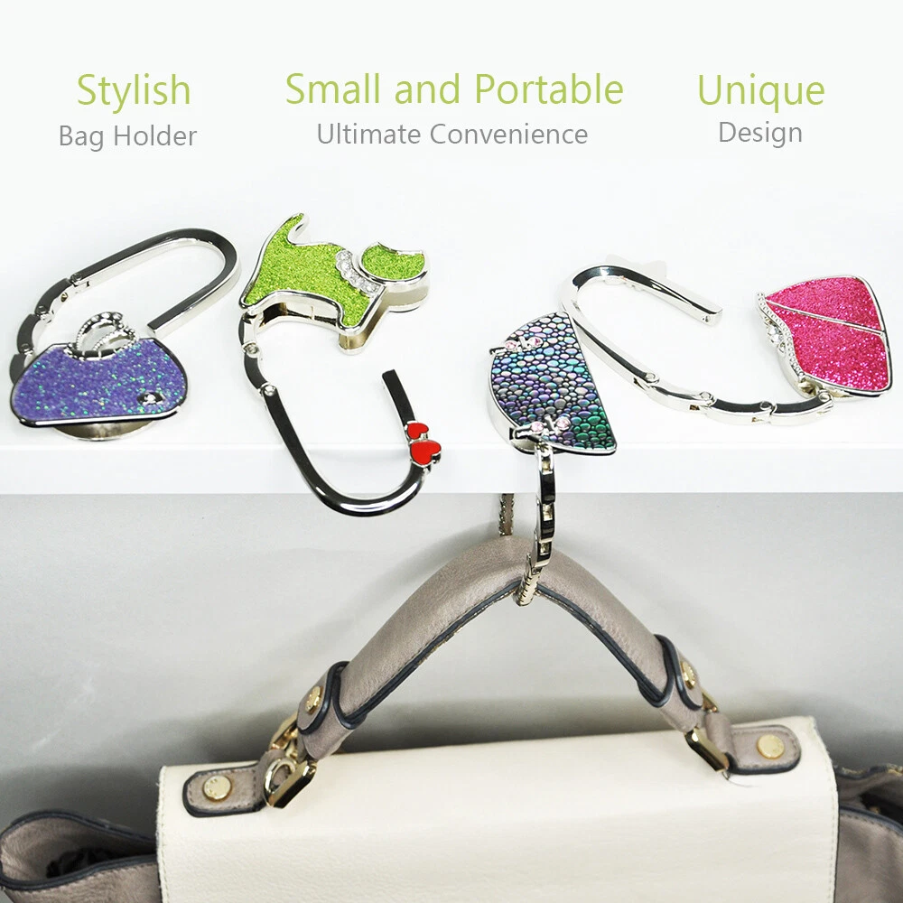 Folding Purse Handbag Holder Strong Hook Table Hanger Metal Portable Girls  Gift