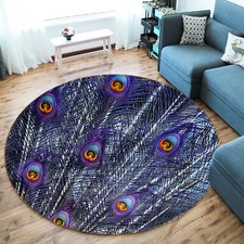 3D Purple Peacock B077 Animal Non Slip Rug Mat Elegant Photo Carpet Zoe