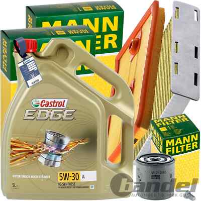 MANN INSPEKTIONSPAKET+5L CASTROL 5W-30 ÖL passend für VW SHARAN 7N CADDY 4 TSI