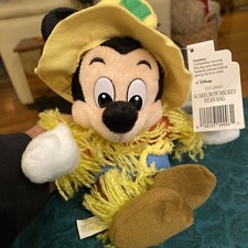 VTG DISNEY MICKEY MOUSE SCARECROW MINI 9" BEAN BAG PLUSH NEW WITH TAGS