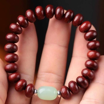 10mm natural Zambian red rosewood Abacus beads bracelet Mala Spiritual Sacred